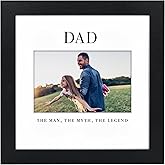 Americanflat Dad Picture Frame - Use as 4x6 Frame with 3 Interchangeable Mats or Display 8x8 Photos without Mat - Signature Collection - Gifts for Dad - Black