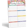 Sweetzer & Orange Floral Weekly to Do List Notepad. Magnetic Weekly Planner Notepad with Daily Planner Agenda Squares. 9x6” Day Planner 2025 - Student Planner, Work Planner and Checklist Notepad
