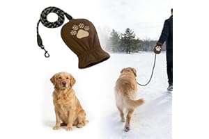 Durable Winter Hand Warmer Gloves for Dog Walking, Dog Leash with Built-in Thermal Mitten, Reusable Hand Warmer for Medium La