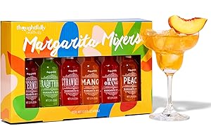 Thoughtfully Cocktails, Margarita Cocktail Mixer Gift Set, Vegan and Vegetarian, Variety of Fruit Flavors, Set of 6 (Contains NO Alcohol)