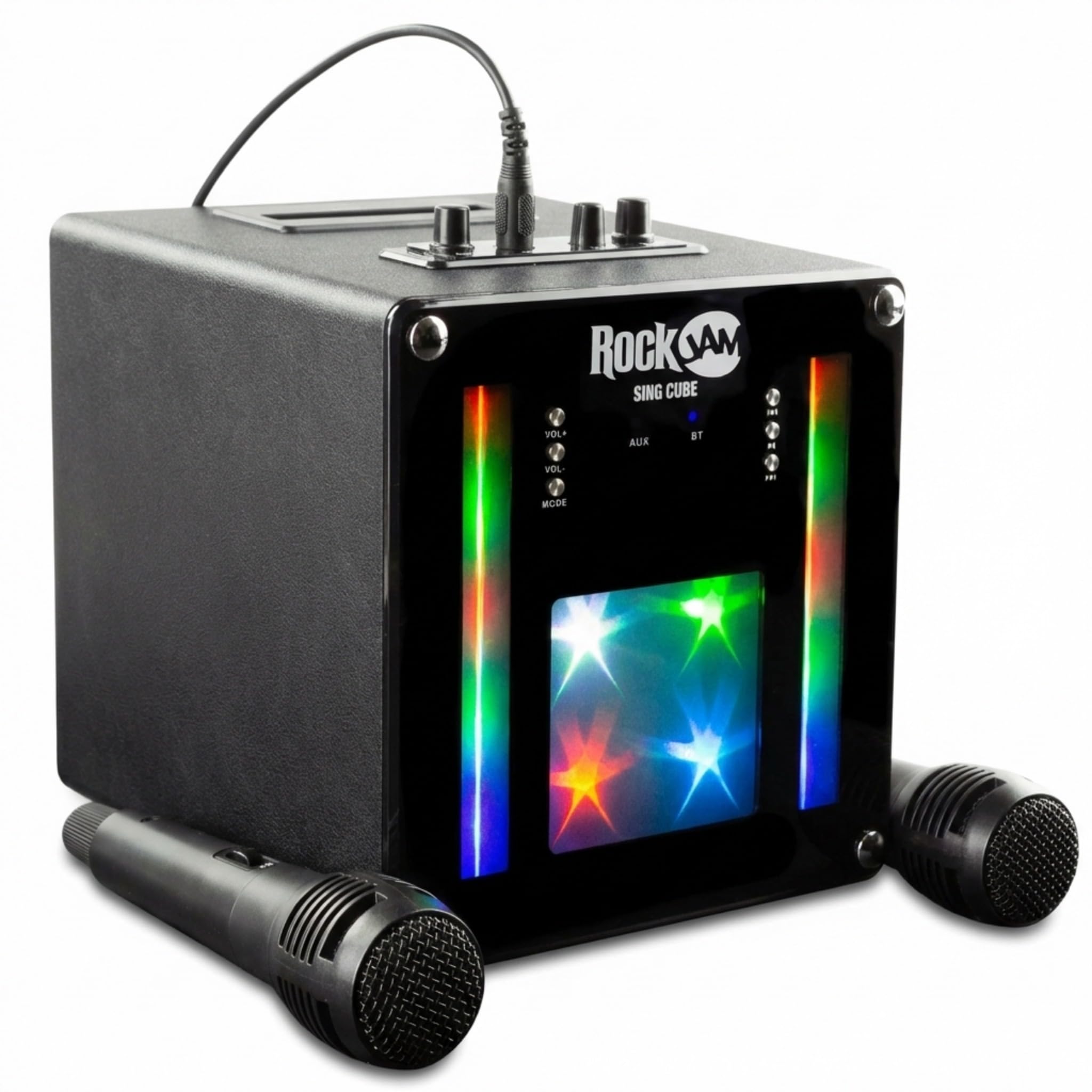 RockJam Bluetooth Karaoke Machine with Two Mics, Rechargeable