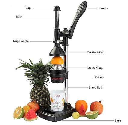 Goldstar Aluminium Flyer Hand Press Juicer Big(Black)