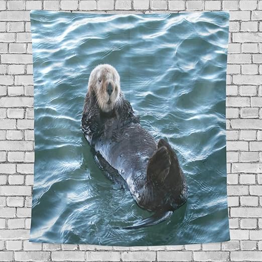 Amazon Co Jp タペストリー 壁掛け カリフォルニア州 ラッコ柄ファブリック装飾用品 長方形 間仕切り インテリア カーテン 模様替え 遮光 目隠し 掛け物 窓カーテン 新居祝い 贈り物 ホーム キッチン