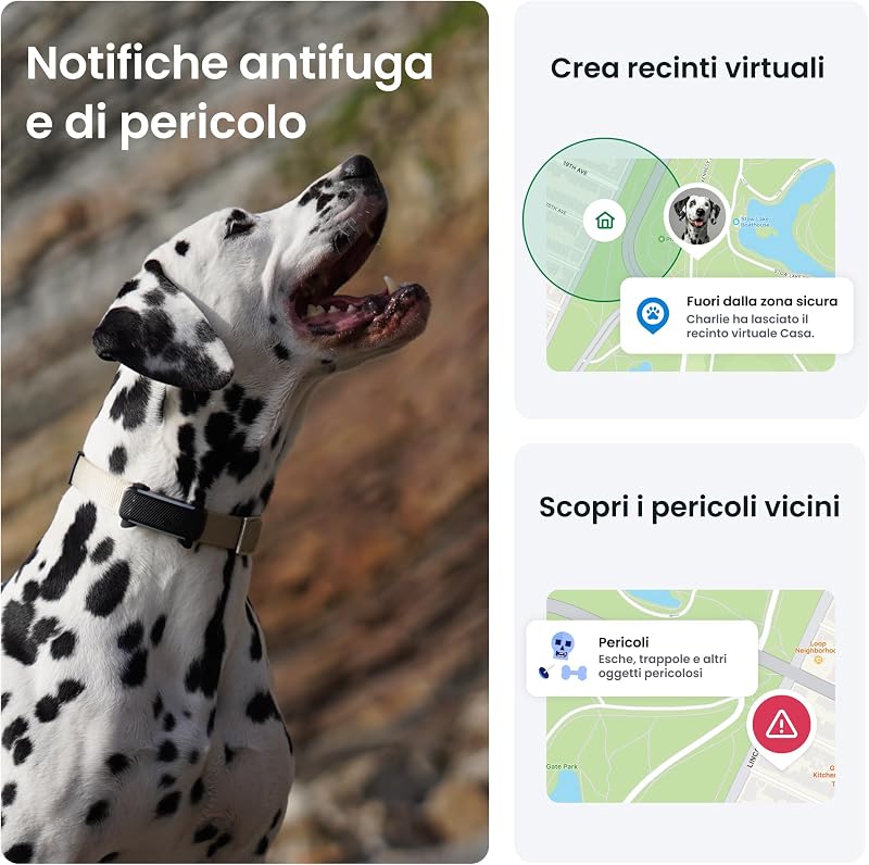 GPS Cani Intelligente | 2025 Edizione | Localizzazione GPS in Tempo Reale | Notifiche Antifuga e Avvisi di Salute | Monitoraggio dei Parametri Vitali | N. 1 sul Mercato (Bundle (Nero))