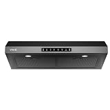 VIKIO HOME Range Hood 30 Inch Under Cabinet, 900CFM Stainless Steel Kitchen Stove Vent Hood, Touch/Gesture Control, 3 Speed Exhaust Fan, LED Lights, Reusable 5-Layer Aluminum Filters, Black