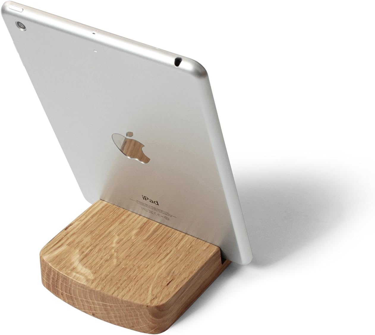 Wooden iPad Stand - Rounded Holder in Natural Oak Wood