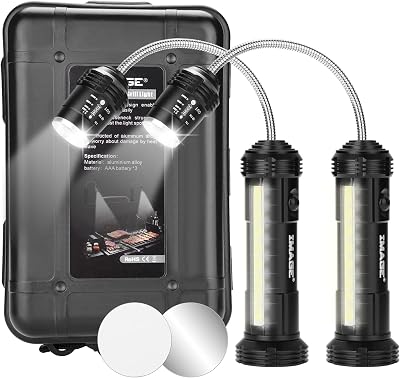 IMAGE 2 Pack BBQ Grill Lights Magnetic 360° Adjustable Side Lamp Outdoor Camping