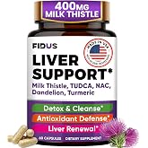 Liver Cleanse Detox &amp; Repair, Milk Thistle(80% Silymarin) with NAC,Turmeric | Artichoke, Dandelion &amp; TUDCA, Dose for Your Happy Daily Liver Detox &amp; Digestive, Liver Support Supplement - Made in the USA