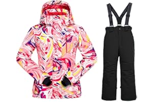 HOTIAN Boys Ski Jacket Snow Jacket Pants Suits Windproof Waterproof Winter Coats, Style12, 8