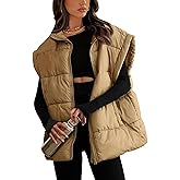 AMEBELLE Women's Oversized Puffer Vest Winter Quilted Lightweight Stand Collar Warm Padded Gilet Sleeveless Puffy Outerwear