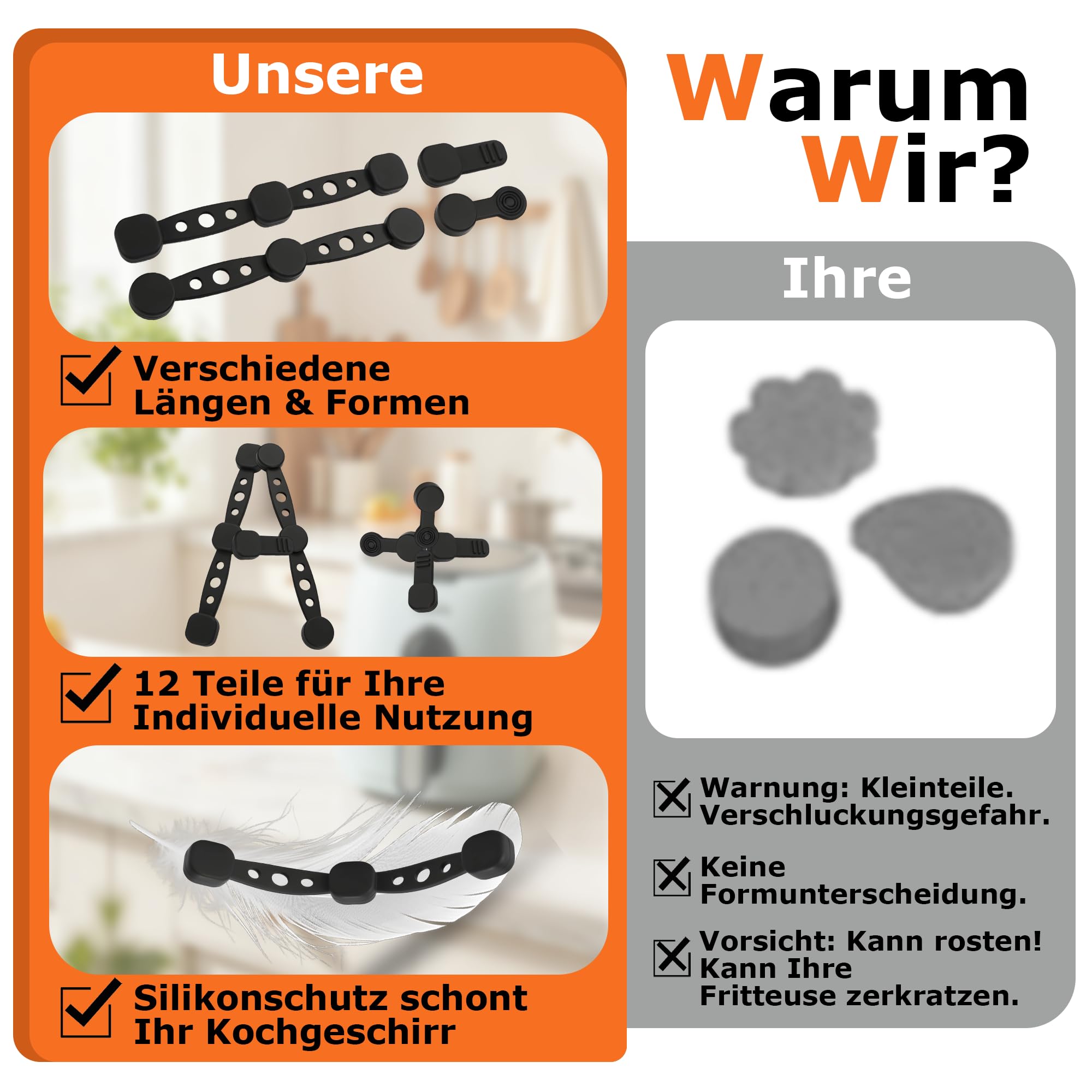 12 Stück Magnete für Airfryer Backpapier, hitzebeständig zum Kochen, Backen 3