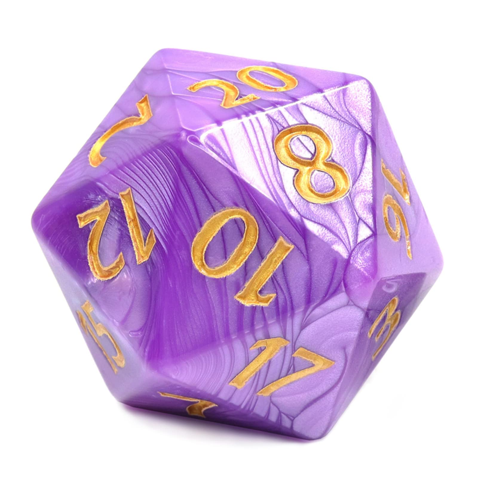 Photo 1 of 20 Sided DND Dice,D20 Giant Polyhedral Dice,55mm Titan Large Pearl Color D20 Dice,20 Sided Cube D&D Dice Set for Dungeons and Dragons, RPG, MTG Table Games(Purple-Pearl Series)