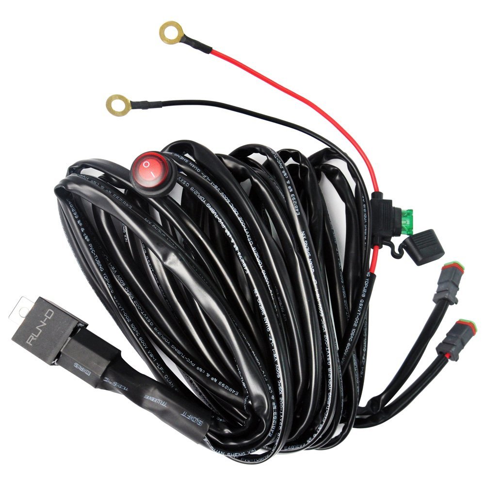 RUN-D Universal LED Light Wiring Harness Kit, Dual Output with DT Male