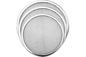 KWOLYKIM Pizza Screen, 3PCS Aluminum Alloy Seamless Pizza Screen Non Stick Mesh Net Baking Tray Cookware Kitchen Tool For Oven, BBQ 10 inch and 12 inch,14 inch