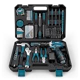 Sundpey Tool Kit 206PCs with Drill - 12V Cordless Power Drill Combo Home Tool Set - Portable Basic General Household Toolbox for Men Women for Garden Office House Repair (Screwdriver Set & Pliers Set)