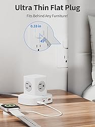 DEPOW Power Strip Tower with USB-C, Small Surge
