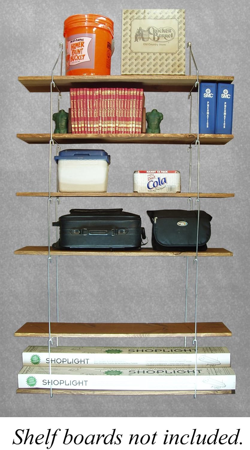 wall shelf hangers on Material Handling Products Shelf Hangers Six Shelf 12 Deep Wall Mount Shelving Unit Quick Utility Shelves