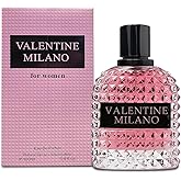 Valentine Milano Women's cologne 3.4 Fl. Oz. Eau de Parfum Natural Spray - Blend of Luxurious Florals, Sensual Woods, and Warm Vanilla