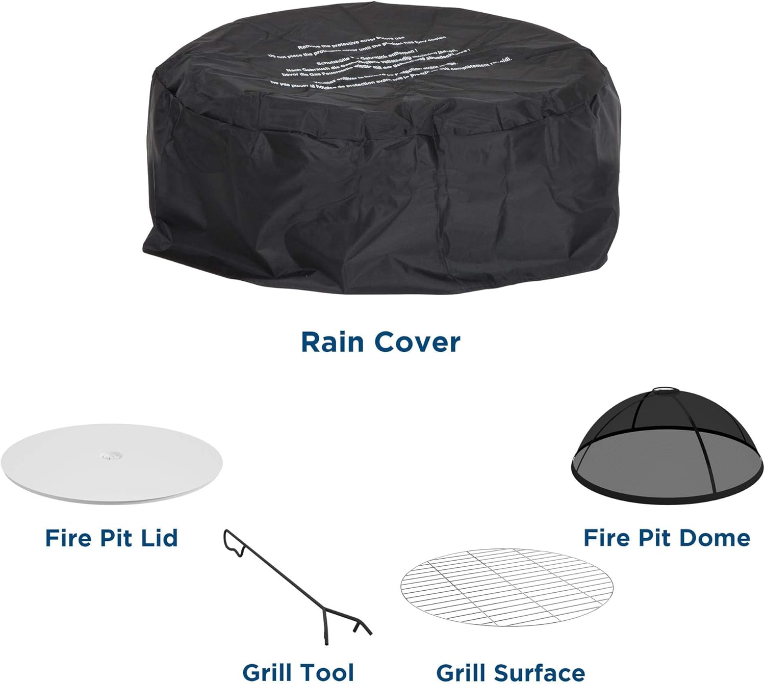 Novogratz 87830WHT1E Poolside Collection, Asher 22" Wood Burning Grilling Surface, Bright White Fire Pit: Garden & Outdoor