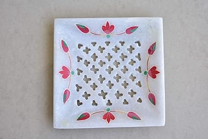 Kunhar Natural Marble Soap Dish for Bathroom/Marble Soap Dish for Bath Tub/Marble Soap Dish for Wash Basin Beautifully Crafted Bathroom Accessory