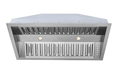 Hauslane Range Hood Insert 40 Inch Pro-Style - Stainless Steel Built-In Vent with 800 CFM Suction, Quiet Operation, LED Lights, 3-Speed Fan, 21" Deep, Ducted/Ductless Convertible for Insert Mount