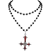 Sacina Gothic Upside Down Cross Necklace, Layered Cross Necklace, Halloween Christmas New Year Jewelry Gift For Women