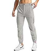 Pinkbomb Men's Hiking Cargo Pants with 7 Pockets Slim Fit Stretch Joggers Golf Cargo Work Pants for Men