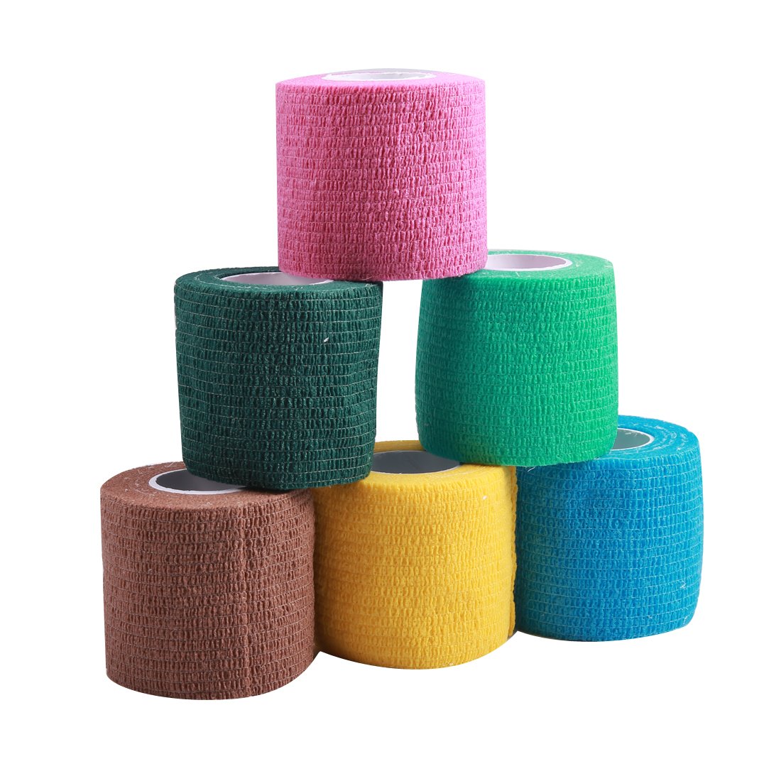 Andux Zone 6 Rolls Cohesive Bandage Adhesive Bandage Multifunction Random Colors ZZTXBD-01 (5cm*4.5m)