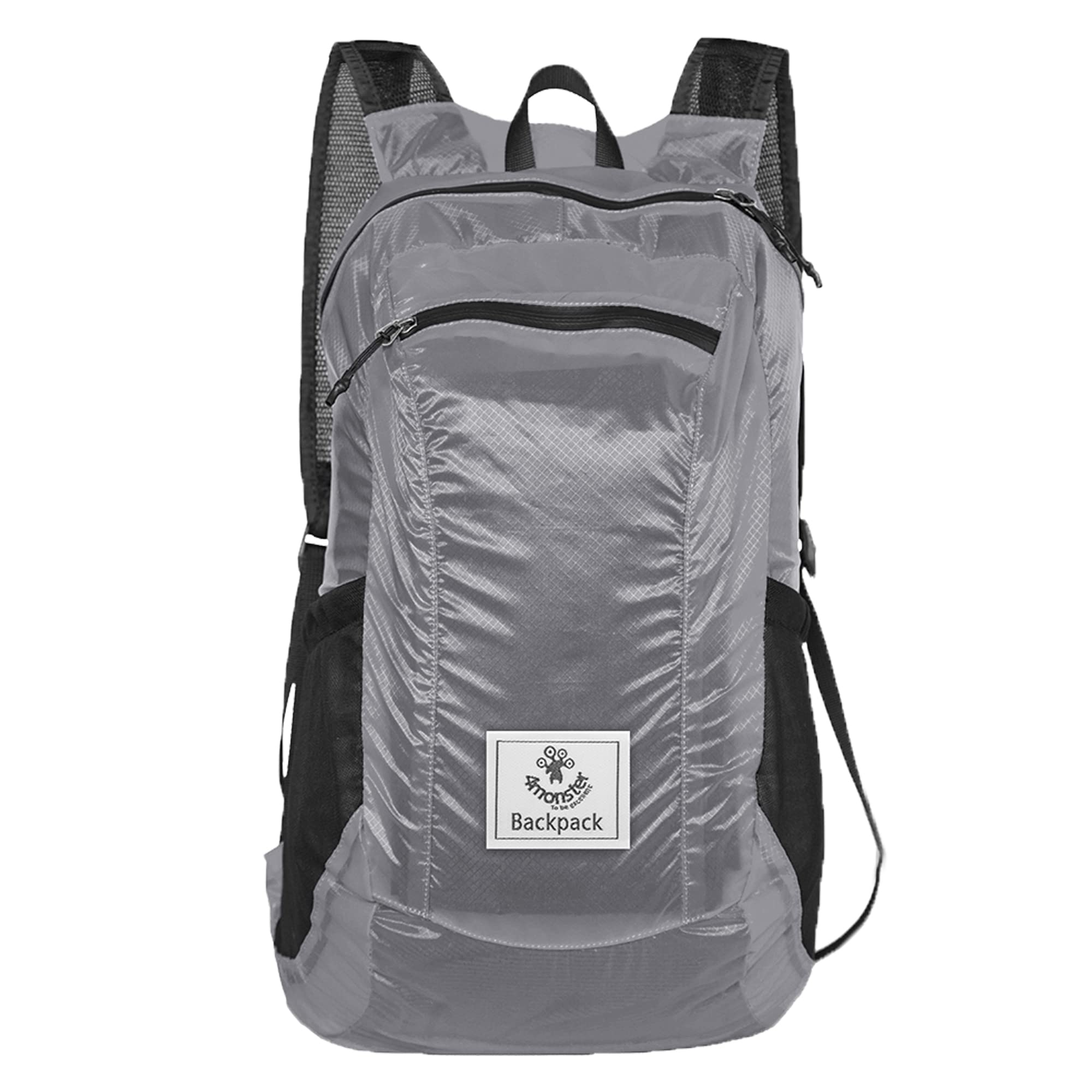 4Monster Packable Backpack Ultra Lightweight, Foldable Backpack Water Resistant, Hiking Daypack for Travel Camping Outdoor, Daily Walk-around, Cycling, Sports, Excursions(Silver Grey, 16L)
