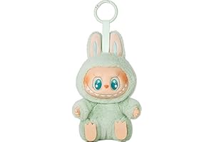 TwelveCheng Labubu Plush Keychain - Adorable Collectible Pendant for Bags & Keys, Modern Home Decoration