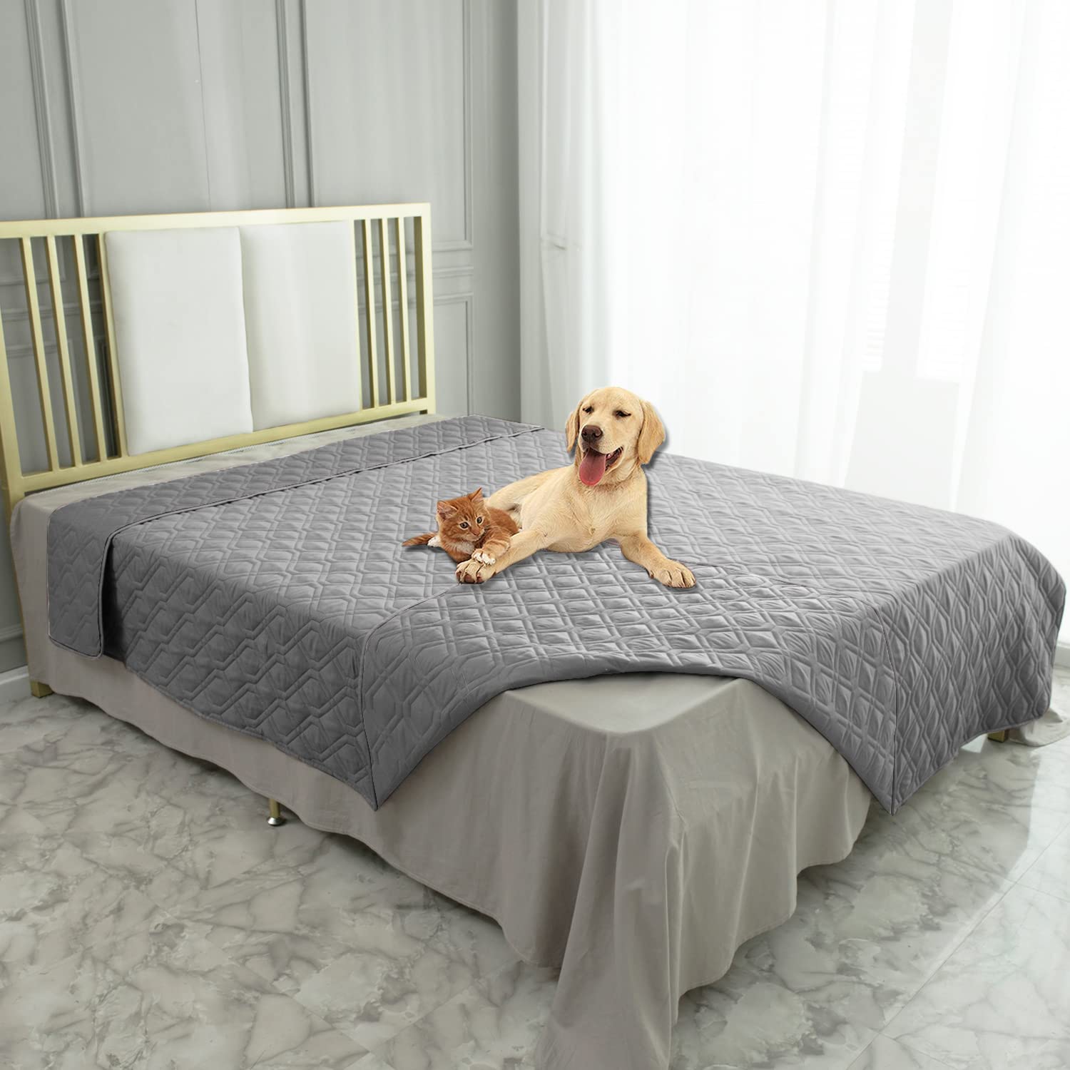 Photo 1 of Ameritex Waterproof Blanket Reversible Dog Bed Cover Pet Blanket for Furniture Bed Couch Sofa