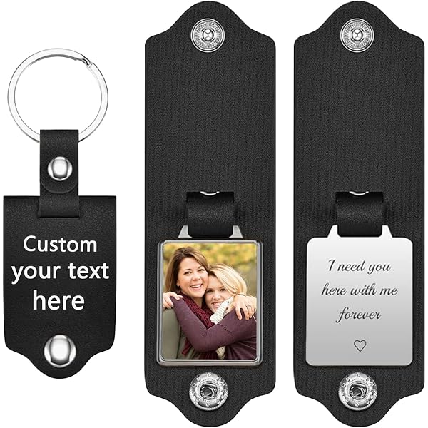OTXIXTO Llavero De Cuero Personalizado: Regalo Único Con Foto Y Texto Para Papá O Novio