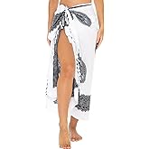 SHU-SHI Womens Beach Swimsuit Cover Up Flower Sarong Wrap with Coconut Clip