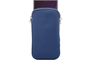 YHENCY Neoprene Phone Sleeve Pouch Case for Samsung Galaxy S25 Ultra S24 Ultra S23 Ultra S25 Plus S24 FE S23 FE S21 FE/Plus, A15 A36 A35 A55 A54, iPhone 16 15 14 13 Pro Max, Pixel 9 Pro (Blue-L)