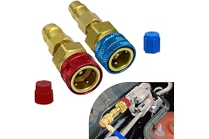 Anyhut 2 PCS R1234yf Adapter, R1234yf Quick Couplers to R134A, High/Low Pressure Connector Conversion Kit, 2.7 '' x 0.8 '' Qu