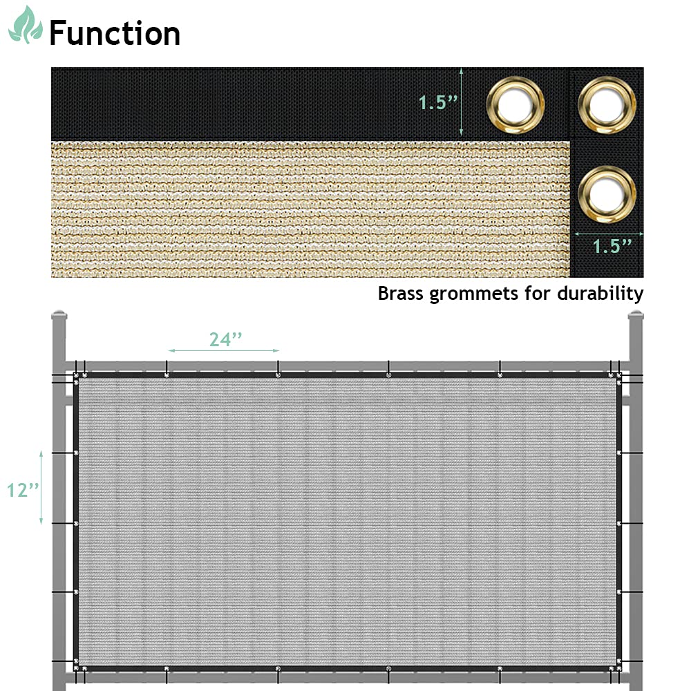 SunnyRoyal 8' x 220' Beige Privacy Fence Screen