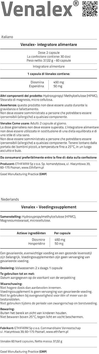 Venalex 60 days Lymphatic Drainage & Circulation Supplement MPFF Diosmin 450 mg & Hesperidin 50 mg in ratio 9:1 Varicose Veins - Image 5