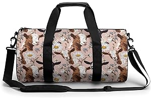 Goats And Daisy Florals Fashion Gym Bag Lightweight Duffel Bags Luggage Handbags for Sports Travel