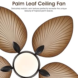 Wiviniya Tropical Ceiling Fans with Lights, 52 Inch