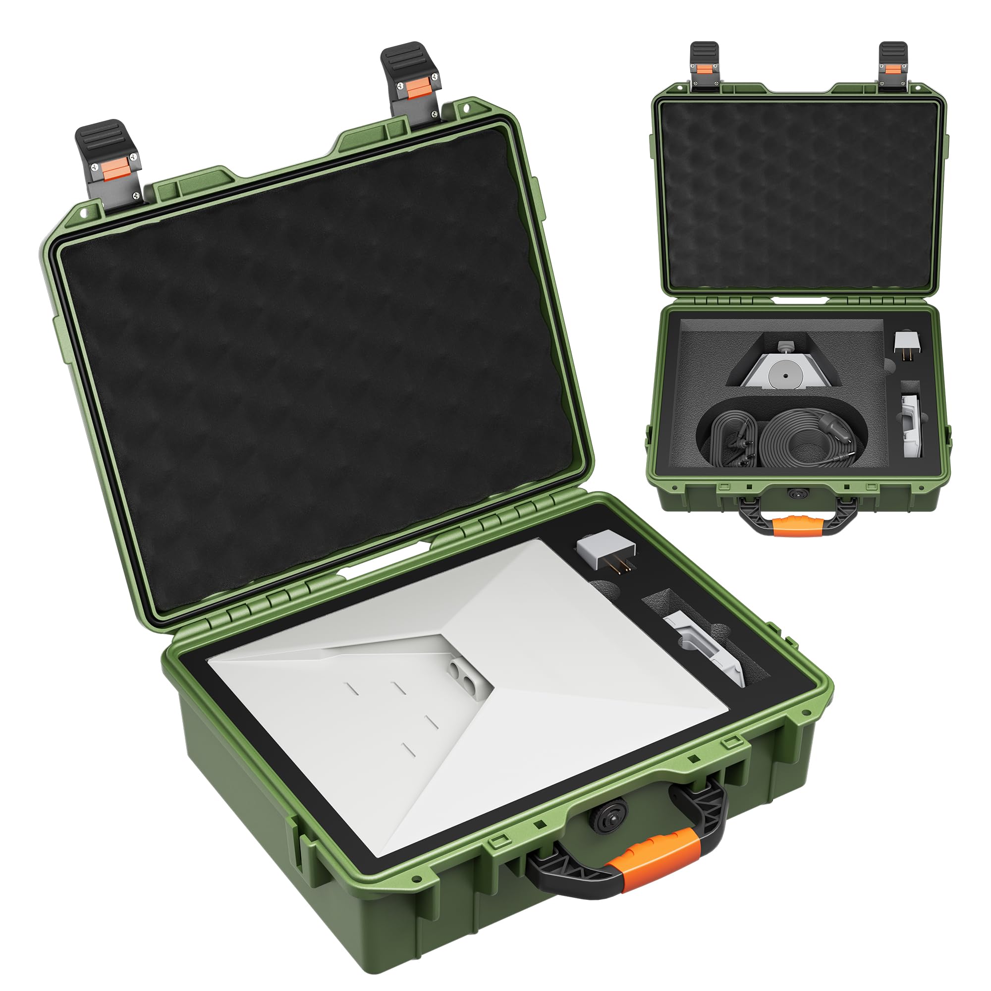Photo 1 of RVMARINEPAT Starlink Mini Case Hard Shell Travel Bag for Starlink Mini Green Waterproof Shockproof Storage Box Portable for Accessories Carrying