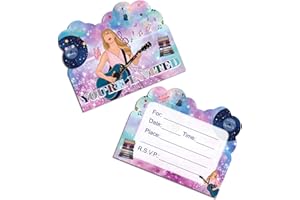 20pcs Music Singer Tylor Birthday Invitations Cards, Taylor Birthday Party Supplies for kids or Adult