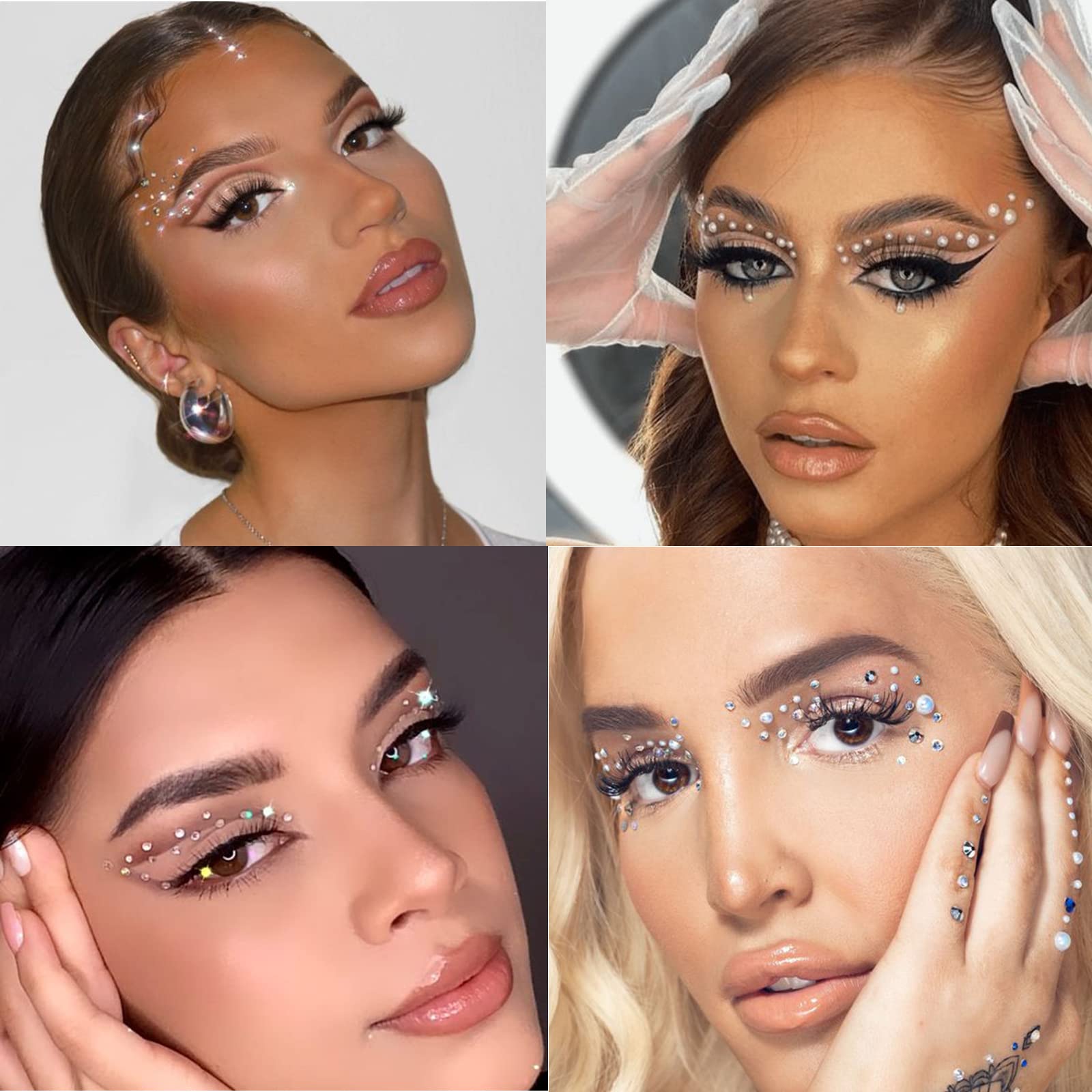 4 Boxes Flatback Rhinestones and Pearls Nail Charms for Acrylics - Crystals, Half Rounds, and Accessories for DIY Nail Art Decor - Image 6