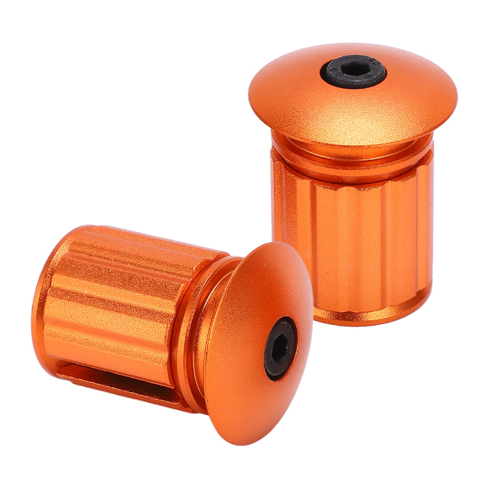 SPYMINNPOO Handlebar Caps, Aluminum Bike Handlebar Plug Handlebar End Caps for Most Road Mountain Bike MTB Fixie(orange)