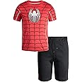Marvel Avengers Captain America Iron Man Venom Hulk Cosplay Athletic T-Shirt and Shorts Outfit Set Toddler to Little Kid