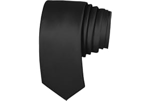 UETLRO Black Ties Solid Pure Color Formal 2.35" (6CM) Slim Neckties Skinny Ties For Men