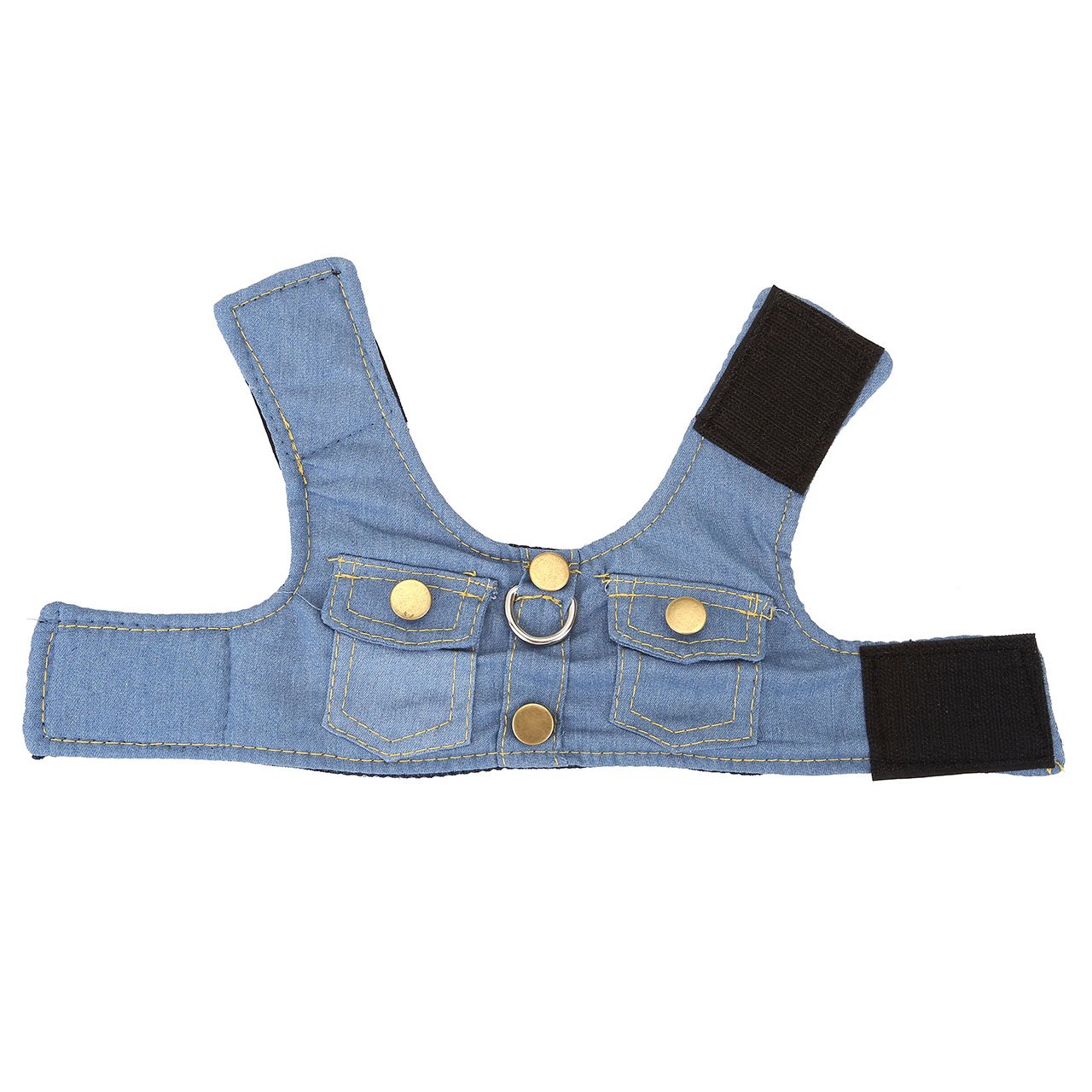 Mogoko Puppy Cat Small Dog Jeans Vest Harness Leash Set with Traction Rope Lead for Walking or Traning