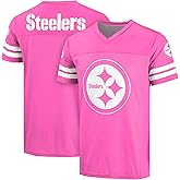 FOCO NFL Women's Officially Licensed Primary Logo Pink Game Day Football V-Neck Top