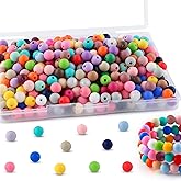 HHCFAST 270Pcs 9mm Silicone Beads for Keychain Making, Bracelet and Necklace Making, Round Silicone Beads for Pens(Multicolor)