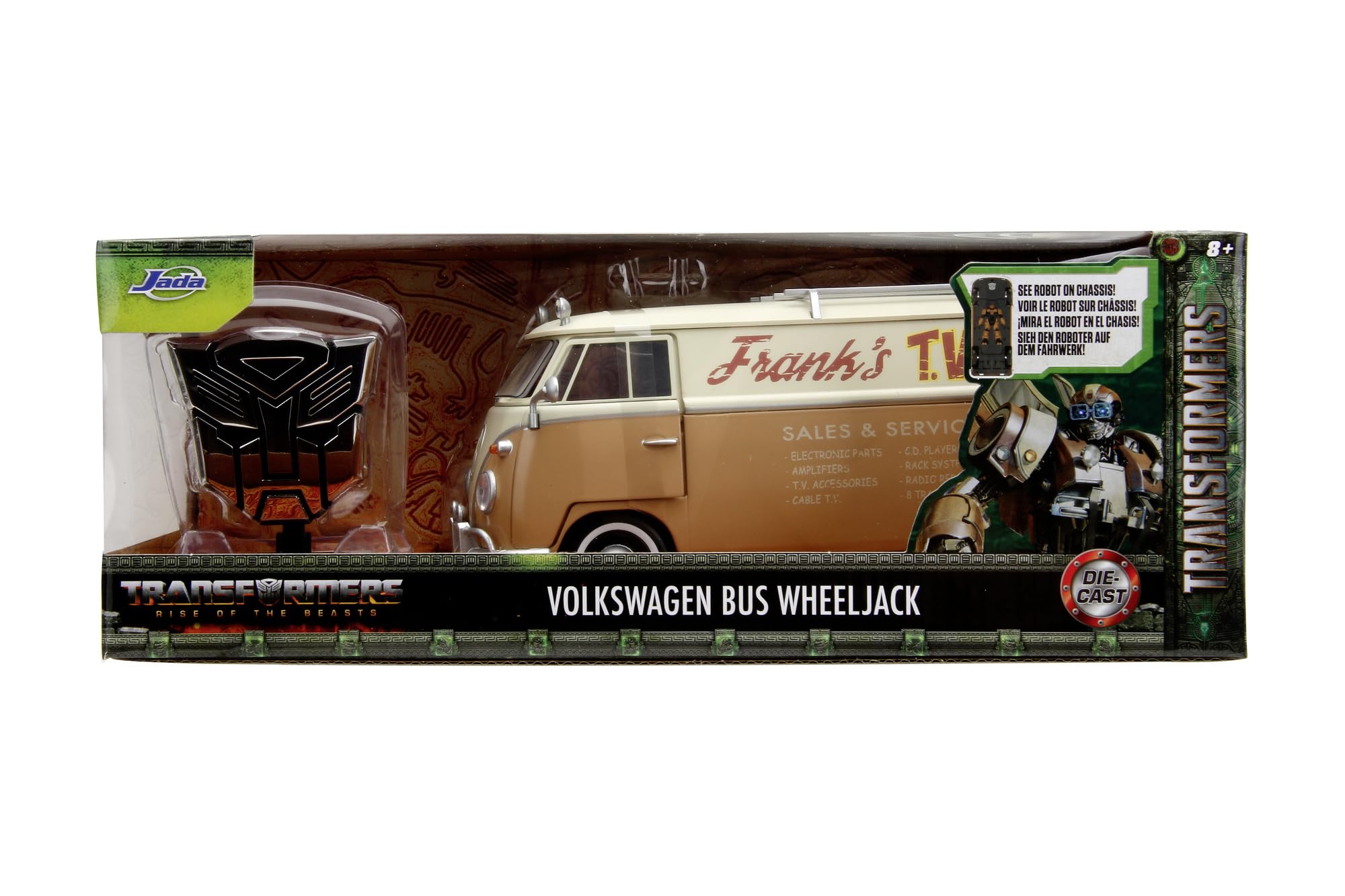 Jada 253115013SSU TRANSFORMERS RISE OF THE BEASTS 1967 VW Bus WheelJack 1:24 Diecast Vehicle