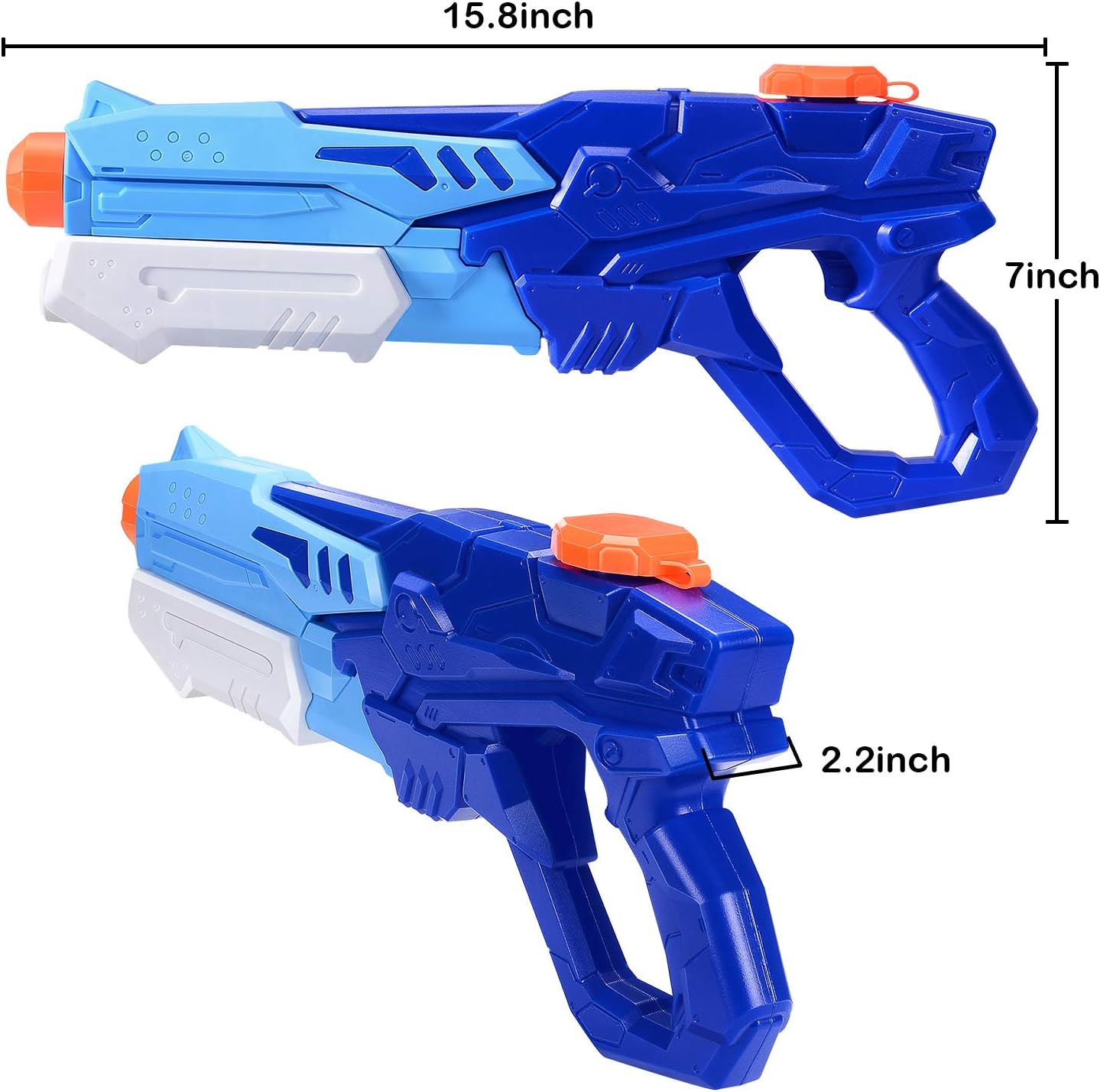 HITOP Water Guns for Kids, 2 Pack Super Squirt Guns Water Soaker Blaster 300CC Toys Gifts for Boys Girls Children Summer Swimming Pool Beach Sand Outdoor Water Fighting Play Toys: Toys & Games